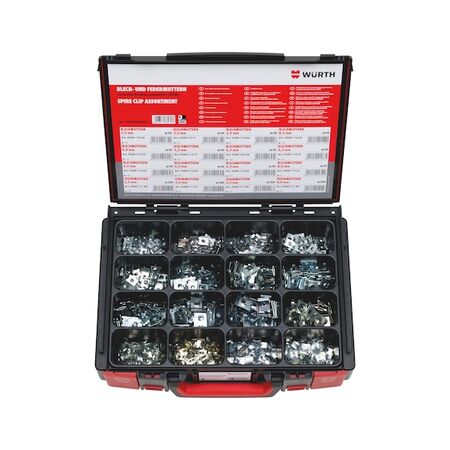 Sheet Metal Spring Nut Assortment | 1375 Pieces | Zinc-Plated for Corrosion Resistance | Durable Spring Steel | @Each of 1 | by Wurth