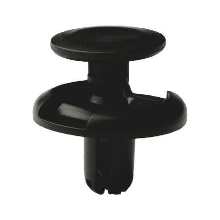 Push-in Rivet with Cap | High Strength & Quick Installation | Rounded Design | Black Plastic | @Pack of 25 | by Wurth