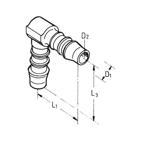 Hose Connector Elbow Push-on | 90° Design | Durable Polyoxymethylene | Easy Installation | @Pack of 5 | by Wurth