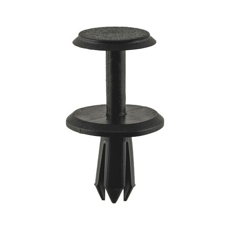 Plastic Expanding Rivet with Cap | Quick Fastening | High Retention Force | Black | @Pack of 25 | by Wurth