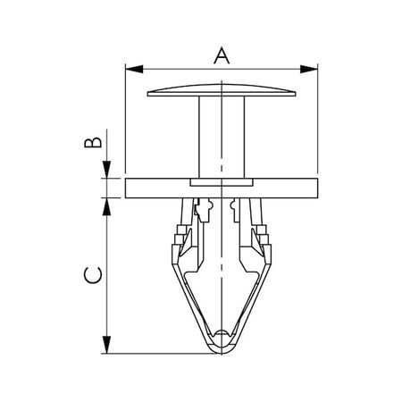 Plastic Expanding Rivet MP Bodyclip for GM Holden Bumper | Special Design | Durable Black Polyamide | @Pack of 10 | by Wurth