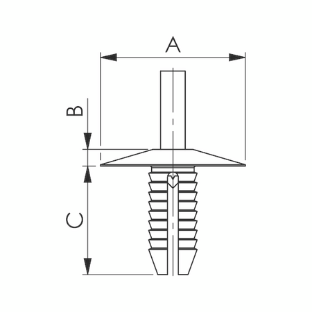 Plastic Expanding Rivet for BMW Bumper | Quick Fastening Solution | Durable PA 66 Material | Black Color | @Pack of 50 | by Wurth