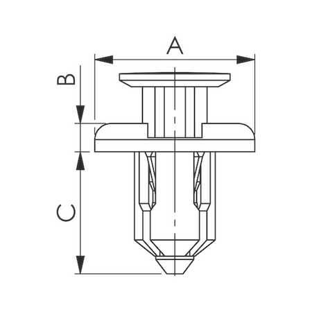 Push in Rivet with Cap Tapered Body Clip | High Retention Force | Easy Installation | Black | @Pack of 25 | by Wurth