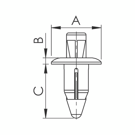 Push in Rivet without Cap | High Retention Force | Easy Installation | Black Plastic | @Pack of 25 | by Wurth