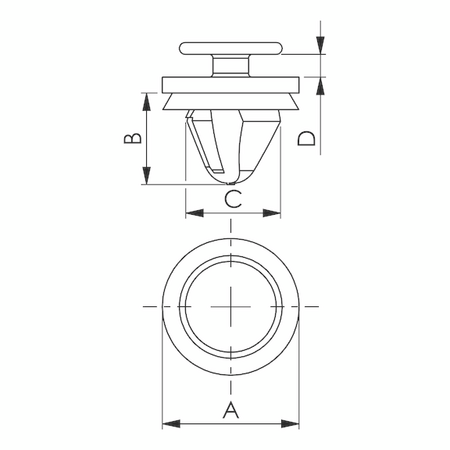 Interior Trim Clip Closed | Fastening & Removable Design | Tolerance Compensation | @Pack of 25 | by Wurth