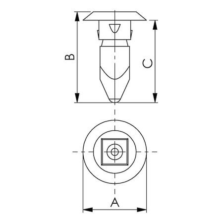 Expanding Nut Head Round Tip Pointed | One-Sided Assembly | Corrosion Resistant | High Retention Force | @Pack of 25 | by Wurth