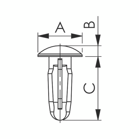 Plastic Rivet Closed Without Pin | 11mm Head Diameter | Quick Installation | Black Color | @Pack of 25 | by Wurth