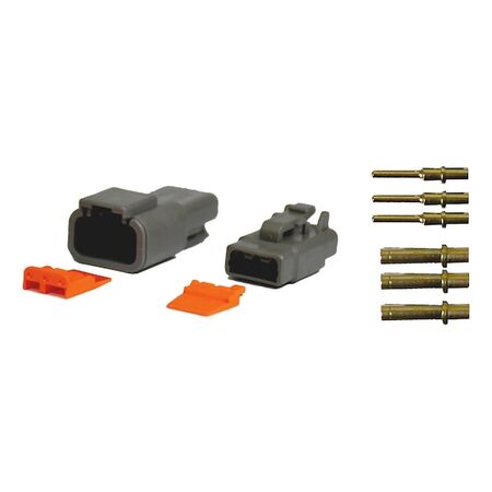 Deutsch DTM Series 3 Pin Connector Kit | Complete Set for Electrical Applications | Durable & Reliable | @Pack of 10 | by Wurth