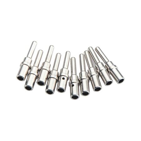Deutsch Connector Pin DTP Male | Solid Copper Construction | Nickel Plated for Corrosion Resistance | Compatible with 12-14 AWG | @Pack of 10 | by Wurth