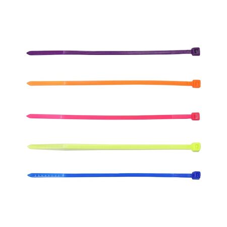 Coloured Cable Tie Assortments | 100 PCS | 5 Vibrant Colors | Silicone & Halogen Free | by Wurth
