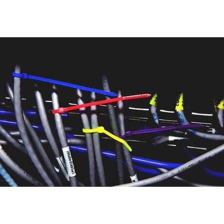 Coloured Cable Tie Assortments | 100 PCS | 5 Vibrant Colors | Silicone & Halogen Free | by Wurth