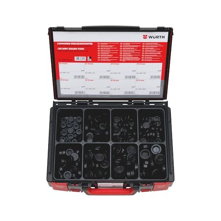 Body Sealing Plugs Assortment | 200 Pieces in System Case | Corrosion & Weather Resistant | Silicone-Free | @1 of 1 | by Wurth