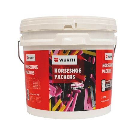 Horseshoe Packers Set | 700 Pieces | 75 mm Size | Heavy Duty Bucket | by Wurth