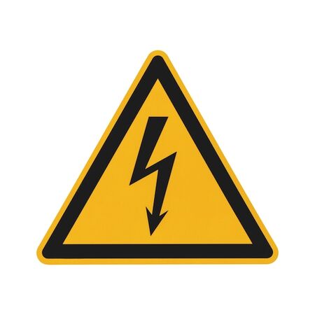 Safety and Warning Sign | Dangerous Electrical Voltage | Self-Adhesive | High Visibility Black & Yellow | @Pack of 50 | by Wurth
