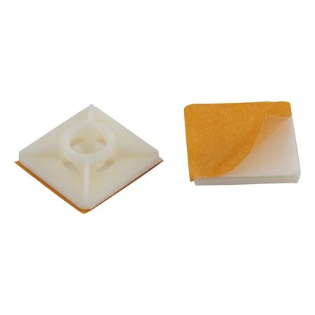 Self-Adhesive Cable Tie Base | 50 PCS | High Flexibility & Temperature Resistance | Natural Rubber | by Wurth