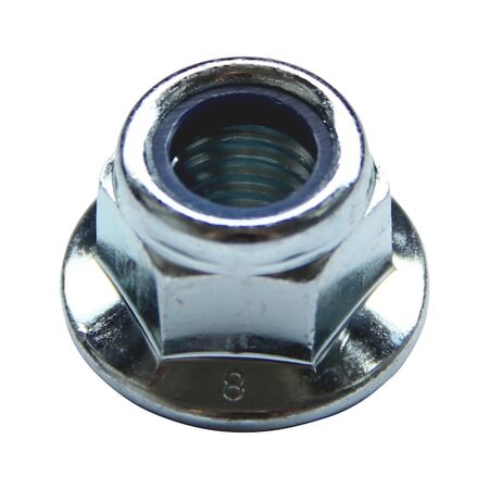 Hexagonal Nut with Flange | Nylon Insert Lock | Blue Passivated Zinc Plated | @Pack of 10 | by Wurth