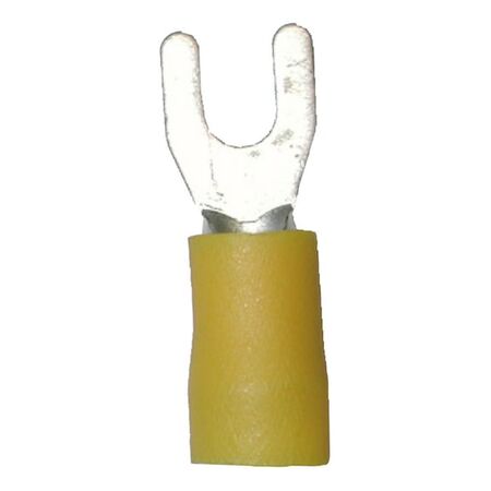 Crimp Cable Lug Fork Shape | Polyamide Insulated | M5 Flange | Yellow | @Pack of 25 | by Wurth