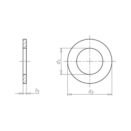Flat Washer for Hexagon Head Bolts DIN 125 | A2 Stainless Steel | Corrosion Resistant | Plain Surface | @Pack of 25 | by Wurth