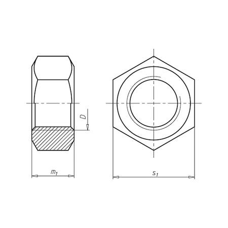 Hexagon Nut DIN 934 M12 | Plain Steel | RoHS Compliant | @Pack of 10 | by Wurth