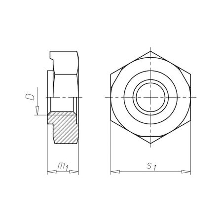 Hexagon Weld Nuts DIN 929 | Steel Construction | Plain Finish | M6 Metric Thread | @Pack of 100 | by Wurth