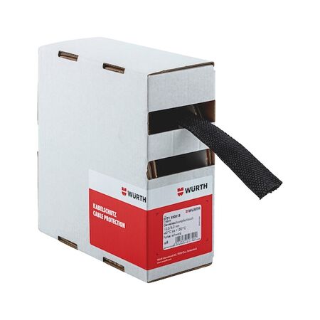 Fabric Shrink Hose | 2:1 Shrink Rate | Black Color | Excellent Abrasion Protection | by Wurth