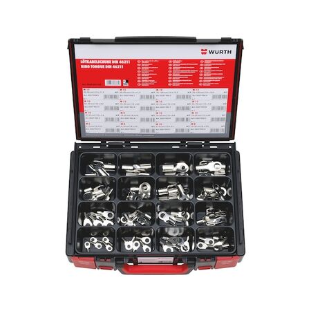 Cable Lugs for Soldering DIN 46211 | Assortment of 72 Pieces | System Case Included | by Wurth