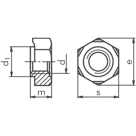 Hexagon Weld Nuts DIN 929 | Steel Construction | Plain Surface | M14 Thread | @Pack of 100 | by Wurth