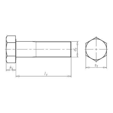Hexagon Bolt DIN 960 | Strength Class 10.9 | Zinc-Nickel Plated | @Pack of 10 | by Wurth