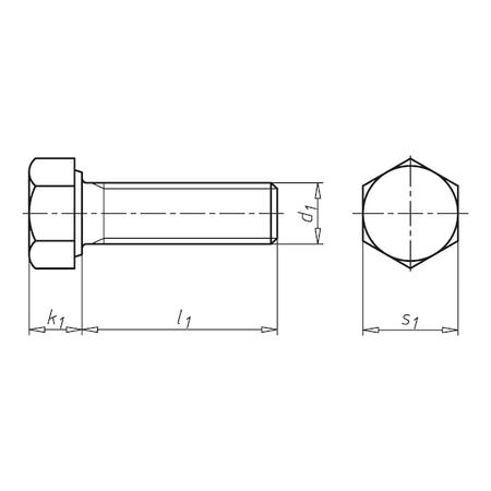 Hexagon Bolt M10 x 1 DIN 961 | Strength Class 10.9 | Zinc-Nickel Plated | @Pack of 10 | by Wurth