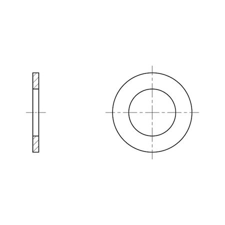 Flat Washers | Stainless Steel AISI 304 | 5/16" Internal Diameter | 5/8" Outer Diameter | @Pack of 100 | by Wurth