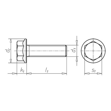 Hexagon Head Serrated Screw with Flange | M10 x 1.5 | Zinc-Nickel Plated | High Strength 10.9 | @Pack of 10 | by Wurth