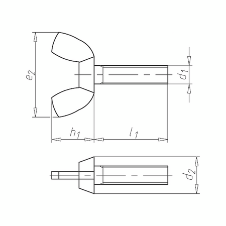 Wing Screw M5 | Square Wings DIN 316 | Zinc-Plated Steel | @Pack of 10 | by Wurth