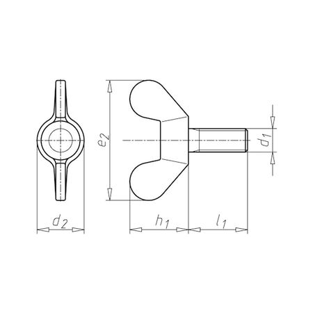 Wing Screw Round Wings DIN 316 | A2 Stainless Steel | Corrosion Resistant & Hand Tightening | @Pack of 10 | by Wurth