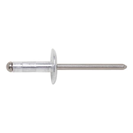 Blind Rivet Large Flat Head | Aluminium Sleeve | Galvanised Steel Pin | 50 PCS | by Wurth