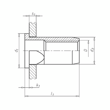 Rivet Nut with Partial Hexagon Shank | Zinc-Plated Steel | Dome Head Design | @Pack of 100 | by Wurth