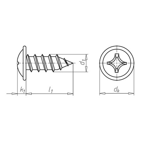 Pan Head Tapping Screw with Flange | Steel Material | Black Top Coat Finish | Self-Tapping Design | @Pack of 50 | by Wurth
