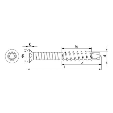 Terrace Construction Screw A2 Stainless Steel | Partial Thread & Raised Countersunk Head | RW20 Drive | @Pack of 250 | by Wurth