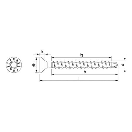 ASSY®plus 4 CS Universal Screw | Hardened Zinc-Plated Steel | Full Thread Countersunk Head | @Pack of 500 | by Wurth