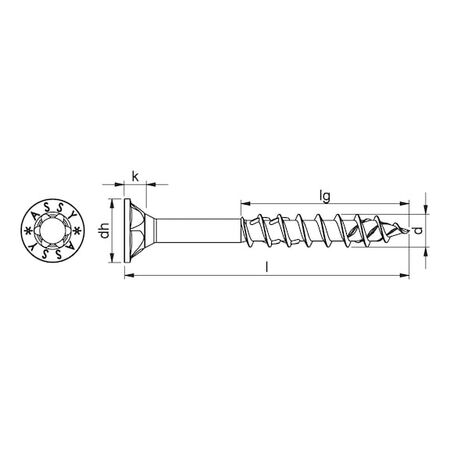 ASSY® 4 CSMP Universal Screw | Zinc Plated | Countersunk Milling Pocket Head | 1000 PCS | by Wurth