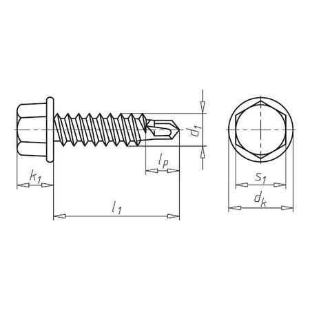 Piasta® Drilling Screw | Hexagon Head A2 Stainless Steel | Drill Tip & Self-Tapping Thread | @Pack of 50 | by Wurth