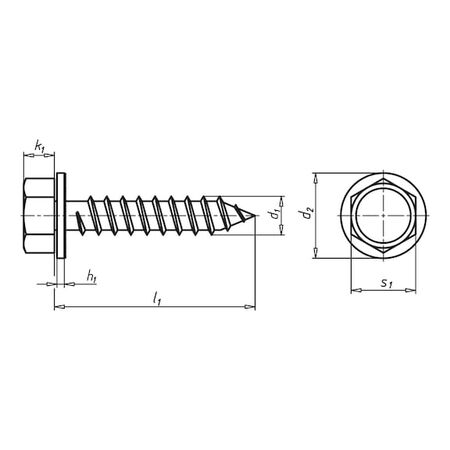 Combi Hexagon Tapping Screw with Captive Washer | Zinc-Plated Steel | Pointed Tip for Easy Penetration | by Wurth