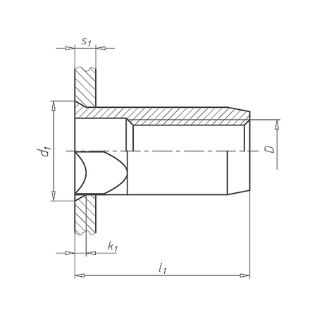 Rivet Nut with Semi-Hexagonal Shank | Zinc-Plated Steel | Anti-Rotation Lock | Minimal Head Protrusion | @Pack of 100 | by Wurth