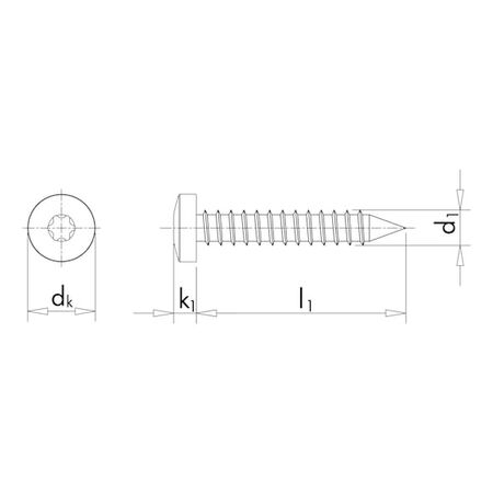 Pan Head Tapping Screw Shape C | AW Drive System | Zinc Plated | @Pack of 100 | by Wurth