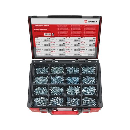Screw Cylinder Head Assortment | 960 Pieces | Zinc Plated Steel | ISO 4762 Compliant | by Wurth