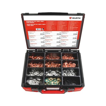Sealing Ring Assortment Mixed RG SEAL SYSKO | 600 Pieces | Copper & Aluminium Rings | Versatile Sizes | by Wurth