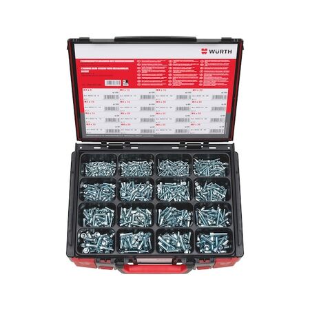 Cylinder Head Screw Assortment | 1020 Pieces | Zinc Plated & A2K Finish | ISO 14579 | by Wurth