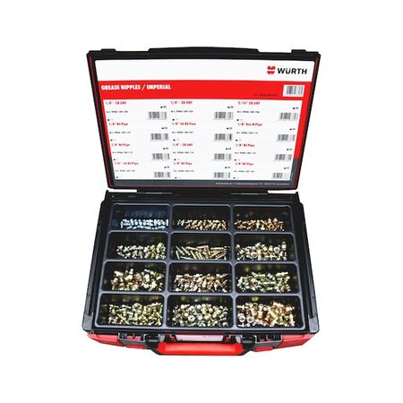 Cone Grease Nipple Assortment | 300 Pieces | Imperial Sizing | Secure Fit | by Wurth