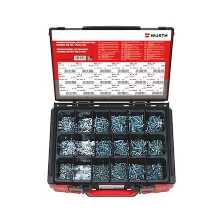 Countersunk Head Cylinder Head Screws Assortment | 1200 Pieces | Zinc Plated A2K | by Wurth