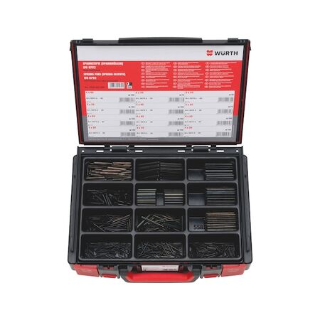 Clamping Pins Sleeves Assortment | 1100 Pieces | Spring Steel for Enhanced Performance | System Case Included | by Wurth