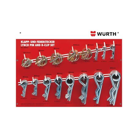 Linch Pin and Spring Cotter Pin Assortment | 145 Pieces | Zinc-Plated Steel | Versatile Sizes | by Wurth
